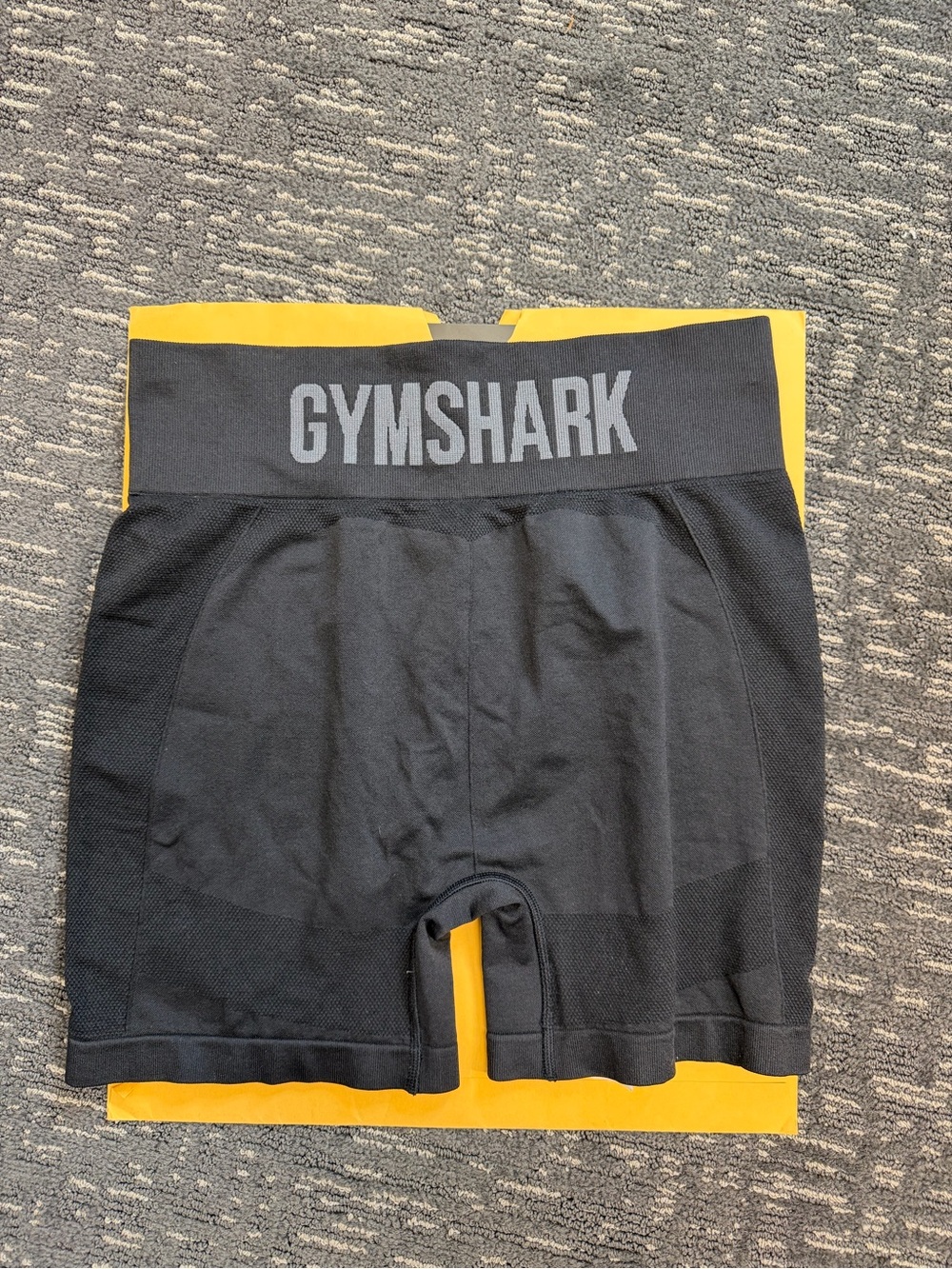 Gymshark Black Women’s Workout Shorts With Gray Logo